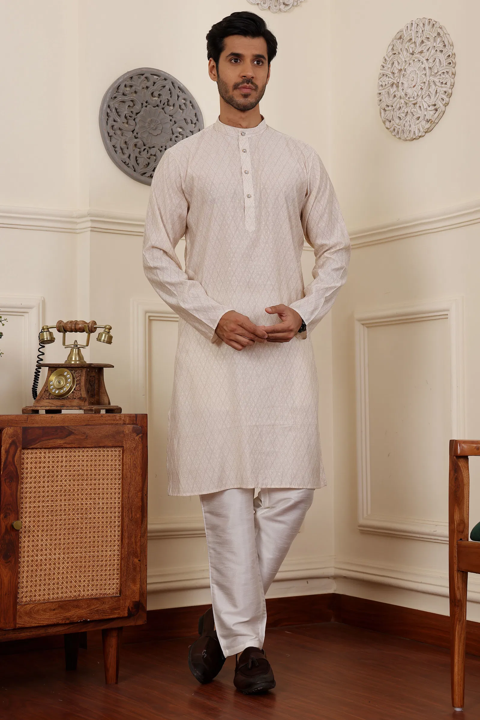 Rw Modal Silk With Printed Kurta Pyjama Wholesale In India
